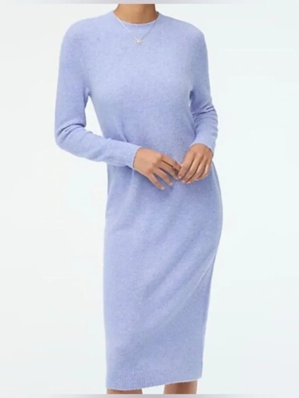 J. Crew Women's Lavender Periwinkle Extra-Soft Long Sleeve Sweater Dress Sz XXL